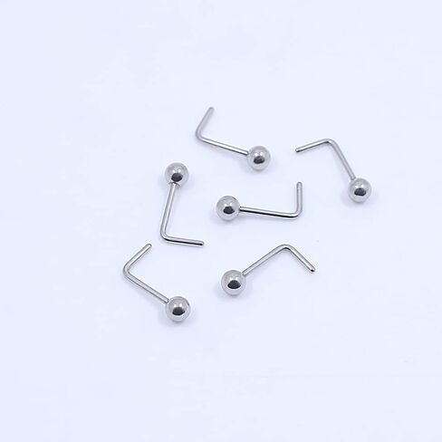 FANSING Nose Rings Surgical Steel Nose Studs L Shaped Nose Rings for Women Men Nostril Piercing Studs with Ball End in Saudi Arabia