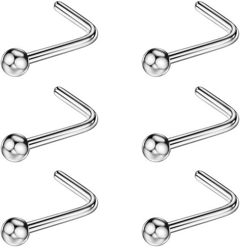 FANSING Nose Rings Surgical Steel Nose Studs L Shaped Nose Rings for Women Men Nostril Piercing Studs with Ball End in Saudi Arabia