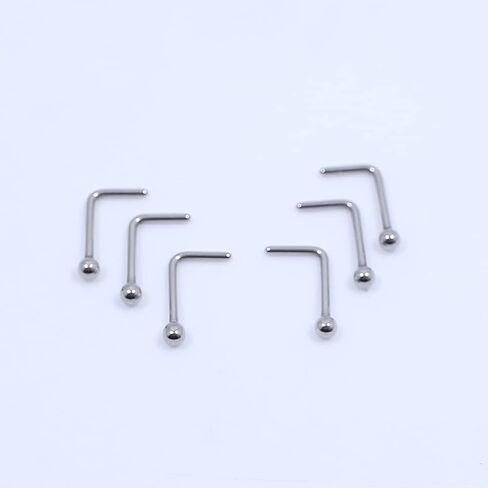 FANSING Nose Rings Surgical Steel Nose Studs L Shaped Nose Rings for Women Men Nostril Piercing Studs with Ball End in Saudi Arabia