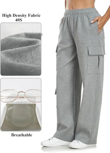 بنطلون رياضي نسائي من Inno مقاس 28 بوصة 31 بوصة 34 بوصة 36 بوصة مصنوع من الصوف الناعم Y2K كاجوال فضفاض واسع الساق من القطن موضة 2024 عصري، رمادي فاتح، L، طول إضافي 36 درزة داخلية in Kuwait