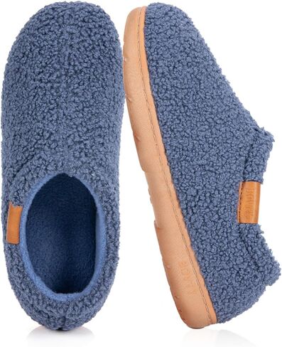 Memory Foam Slippers for Women - Indoor Cozy House Slip-on with Warm Curly Full in Kuwait