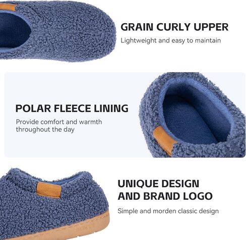 Memory Foam Slippers for Women - Indoor Cozy House Slip-on with Warm Curly Full in Kuwait