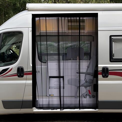ZATOOTO Van Bug Screen Magnetic Sliding Door Van Screen Mesh Curtains Easy to Install and Remove, Universal Fly Screen for Mercedes Sprinter Ford Transit RAM Promaster and Campervans, 71"(H) x 59"(W) in Kuwait