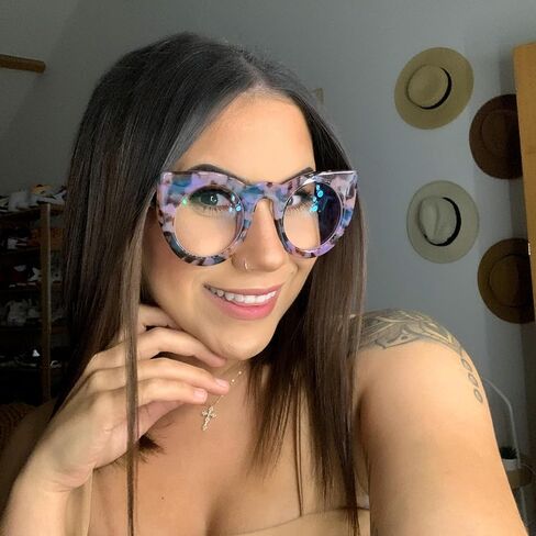 Zeelool Vintage Oversized Thick Cat Eye Glasses Frame for Women Chic Blue Light Glasses Ophelia in Saudi Arabia