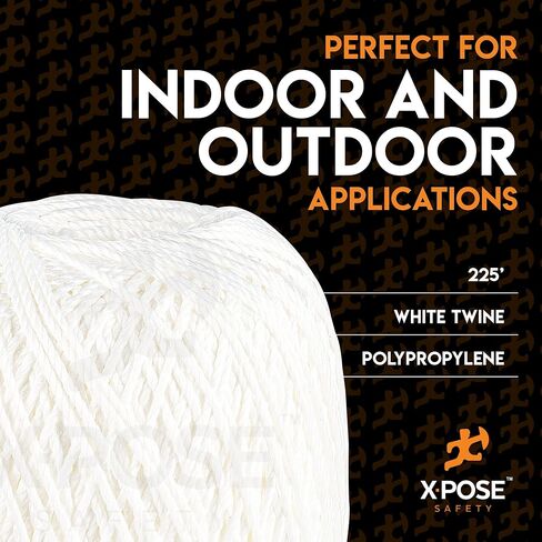 Parcel Twine - Polyester Cord Twine String 225' - Extra Strong Thick White String Spool - Ties Easily and Securely- Packaging Rope, Lacing Cord, Braided Line for Craft Supplies and Packing in Kuwait