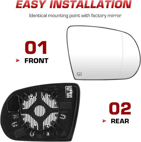 Passenger Right Side View Heated Mirror Glass Replacement for 2014-2019 Jeep Cherokee, 2017-2021 Jeep Compass, Replace 68228918AA 68228912AA 68228910AA in Kuwait