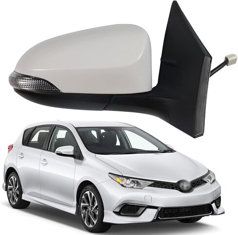 Side Mirror Car Door Mirror Fits for Toyota COROLLA 2014-2018 Right Passenger Side | Power Adjustable Glass | Heated Glass | Paint to Match |Replace Partslink TO1321295 | WHITE (RH) in Saudi Arabia