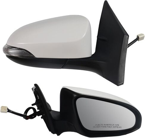Side Mirror Car Door Mirror Fits for Toyota COROLLA 2014-2018 Right Passenger Side | Power Adjustable Glass | Heated Glass | Paint to Match |Replace Partslink TO1321295 | WHITE (RH) in Saudi Arabia