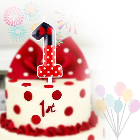 Red Mouse 2nd Birthday Candle for Boys Girls, Black Red Mouse Birthday Cake Topper for Cartoon Theme Birthday Party Decorations Supplies in Saudi Arabia