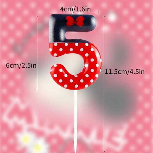 Red Mouse 2nd Birthday Candle for Boys Girls, Black Red Mouse Birthday Cake Topper for Cartoon Theme Birthday Party Decorations Supplies in Saudi Arabia