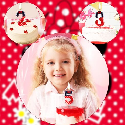 Red Mouse 2nd Birthday Candle for Boys Girls, Black Red Mouse Birthday Cake Topper for Cartoon Theme Birthday Party Decorations Supplies in Saudi Arabia