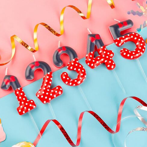 Red Mouse 2nd Birthday Candle for Boys Girls, Black Red Mouse Birthday Cake Topper for Cartoon Theme Birthday Party Decorations Supplies in Saudi Arabia