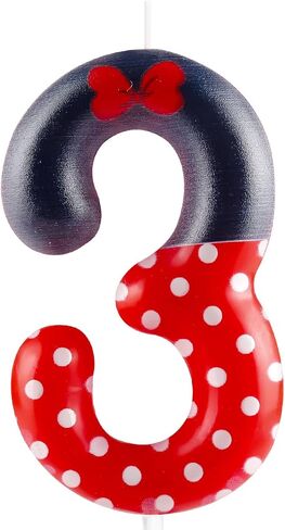 Red Mouse 2nd Birthday Candle for Boys Girls, Black Red Mouse Birthday Cake Topper for Cartoon Theme Birthday Party Decorations Supplies in Saudi Arabia