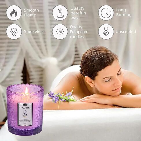شمعة معطرة برائحة اللافندر الوردي للمنزل، شموع شمع الصويا المعطرة، وقت حرق 45 ساعة للأم والنساء، شمعة العلاج العطري المريحة in Saudi Arabia
