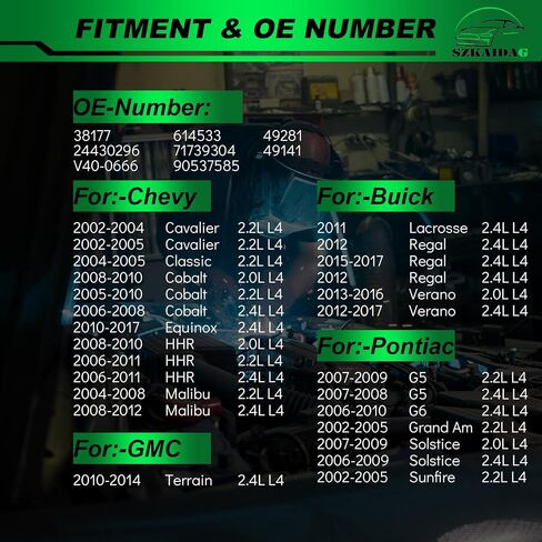 مجموعة شداد الحزام مع بكرة لـ: -Chevy Malibu 2004-2012 2.2L 2.4L Equinox 2010-2017 2.4L لـ: -GMC Terrain 2010-2014 2.4L لـ: -Buick Verano 2012-2017 2.4L OE # 38177 24430296 in Saudi Arabia