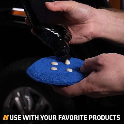 Viking Car Care 986017 Cotton Terry Wax Applicator Pads - 5 Inch Diameter, White, 6 Pack in Kuwait