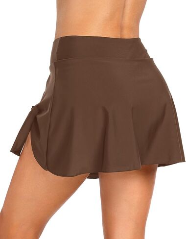 Women's High Waisted Swim Skirt Bottoms with Tummy Control, Built-in Panty, Side Adjustable Knot Bathing Suit Skort Swimwear in Saudi Arabia