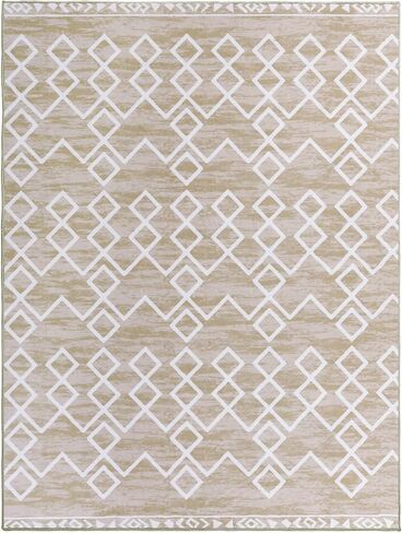 MABOZOO Modern Area Rug, 10' x 14' Stain Resistant Bohemian Living Room Rug, Soft Faux Wool Geometric Area Rug Boho Carpet for Bedroom, Living Room, Kitchen, Dining Room(Camel) in Saudi Arabia