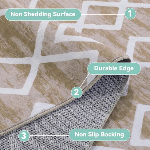 MABOZOO Modern Area Rug, 10' x 14' Stain Resistant Bohemian Living Room Rug, Soft Faux Wool Geometric Area Rug Boho Carpet for Bedroom, Living Room, Kitchen, Dining Room(Camel) in Saudi Arabia