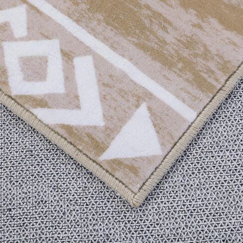 MABOZOO Modern Area Rug, 10' x 14' Stain Resistant Bohemian Living Room Rug, Soft Faux Wool Geometric Area Rug Boho Carpet for Bedroom, Living Room, Kitchen, Dining Room(Camel) in Saudi Arabia