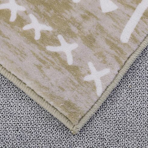 MABOZOO Modern Area Rug, 10' x 14' Stain Resistant Bohemian Living Room Rug, Soft Faux Wool Geometric Area Rug Boho Carpet for Bedroom, Living Room, Kitchen, Dining Room(Camel) in Saudi Arabia