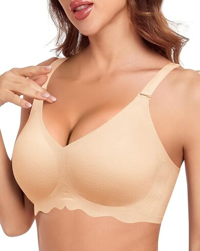 Seamless Lace Jacquard Bra Wireless Soft Full Coverage Comfortable Bras for Women in Saudi Arabia