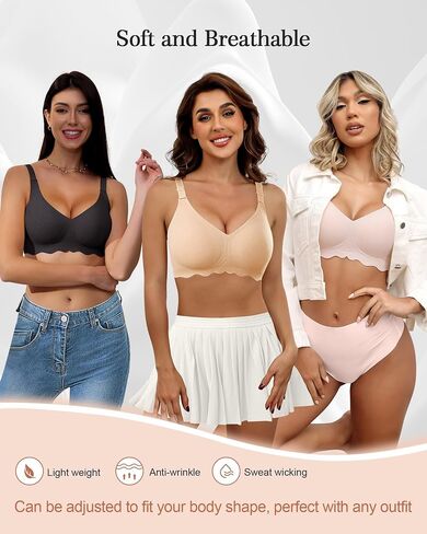 Seamless Lace Jacquard Bra Wireless Soft Full Coverage Comfortable Bras for Women in Saudi Arabia