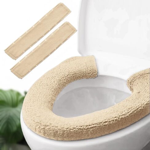 2pcs Toilet-seat cushion Warmer Cover – Toilet seat cover Pads plush warm thick Bathroom Warmer 2pcs Gray in Saudi Arabia