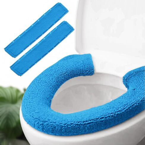 2pcs Toilet-seat cushion Warmer Cover – Toilet seat cover Pads plush warm thick Bathroom Warmer 2pcs Gray in Saudi Arabia