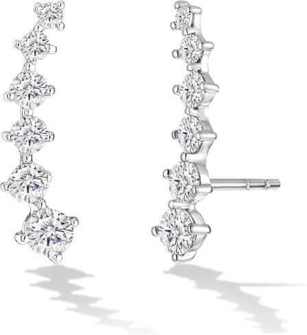 14K Gold or Platinum Plated Ear Crawler Earrings for Women with Cubic Zirconia in Saudi Arabia