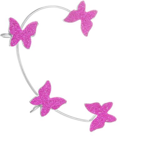 1 Pair Glitter Butterfly Cuff Earrings Zirconia Crystal No Piercing Fake Adjustable Ear Cuff Clip Wrap Around for Women Wrap Crawler Jewelry in Saudi Arabia