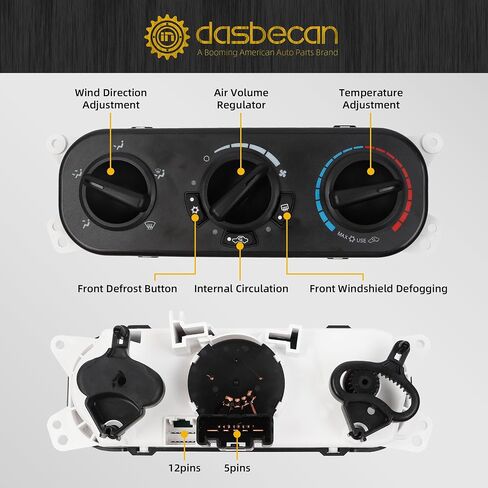 وحدة لوحة تبديل سخان تكييف الهواء من Dasbecan 55111840AE متوافقة مع 2007 2008 2009 2010 Jeep Wrangler JK، لوحة تبديل وحدة التحكم في المناخ لتكييف الهواء تحل محل 55111840AB، 55111840AD in Saudi Arabia
