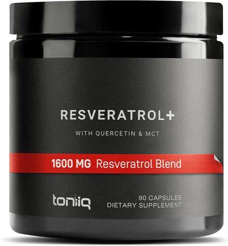 Toniiq Ultra High Purity Resveratrol Capsules - 98% Trans-Resveratrol - Highly Purified and Bioavailable - 60 Caps Reservatrol Supplement in Kuwait