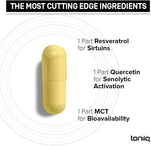Toniiq Ultra High Purity Resveratrol Capsules - 98% Trans-Resveratrol - Highly Purified and Bioavailable - 60 Caps Reservatrol Supplement in Kuwait