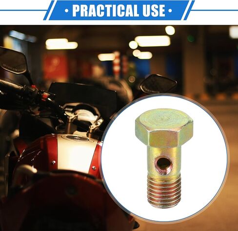 Single Banjo Bolt Kit, M8x1.25 Length 23mm Metric Thread Turbo Brake Line Fitting Adapter Universal for Car Durable Metal Bronze Tone W/Washers in Saudi Arabia