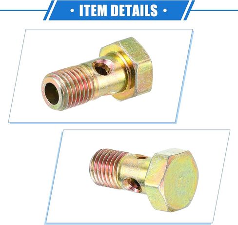 Single Banjo Bolt Kit, M8x1.25 Length 23mm Metric Thread Turbo Brake Line Fitting Adapter Universal for Car Durable Metal Bronze Tone W/Washers in Saudi Arabia
