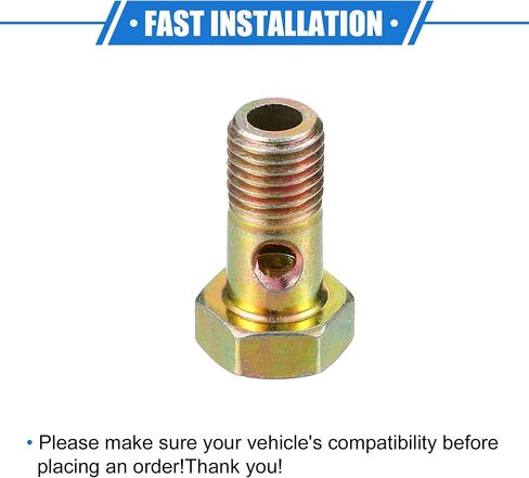 Single Banjo Bolt Kit, M8x1.25 Length 23mm Metric Thread Turbo Brake Line Fitting Adapter Universal for Car Durable Metal Bronze Tone W/Washers in Saudi Arabia