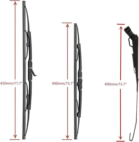 محرك ممسحة كهربائي عالمي 12 فولت، مجموعة مساحات الزجاج الأمامي للدراجة ثلاثية العجلات ATV UTV متوافقة مع مجموعة ممسحة الزجاج الأمامي لعربة الجولف بولاريس رينجر، محرك 90 درجة، ذراع/شفرة 13.7/15.7 بوصة in Kuwait