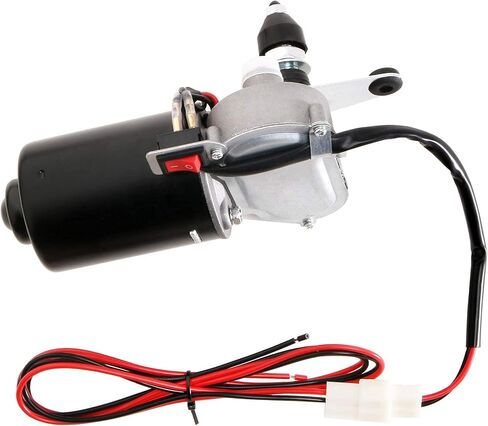 محرك ممسحة كهربائي عالمي 12 فولت، مجموعة مساحات الزجاج الأمامي للدراجة ثلاثية العجلات ATV UTV متوافقة مع مجموعة ممسحة الزجاج الأمامي لعربة الجولف بولاريس رينجر، محرك 90 درجة، ذراع/شفرة 13.7/15.7 بوصة in Kuwait