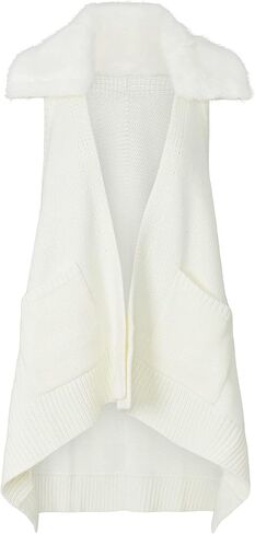 Rent The Runway Pre-Loved Faux Fur Collar Cardigan Vest in Saudi Arabia