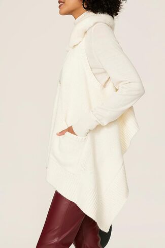 Rent The Runway Pre-Loved Faux Fur Collar Cardigan Vest in Saudi Arabia