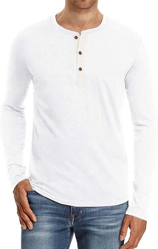 Sailwind Mens Henley Long Sleeve T-Shirt Cotton Casual Shirt in Saudi Arabia