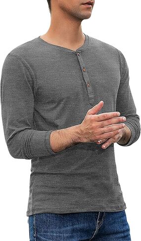 Sailwind Mens Henley Long Sleeve T-Shirt Cotton Casual Shirt in Saudi Arabia