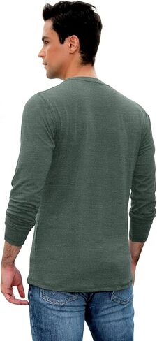 Sailwind Mens Henley Long Sleeve T-Shirt Cotton Casual Shirt in Kuwait