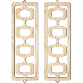 CroBlissful 2 Pcs Mid Century Wall Decor Wood Mid Century Modern Elegance Wall Accents Abstract Wall Decor Geometric Panels for Interior Wall Decor Panel Wall Art for Home Living Room (Brown)