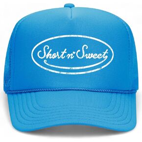 Short n' Sweet Trucker Hat | Trendy Vintage Cute Graphic Pop Girly Concert Tour | Premium Foam Snapback Hat for Men & Women