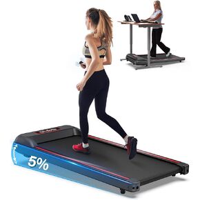 أجهزة مشي قابلة للطي من WELLFIT بنسبة 5%، وسادة مشي تحت المكتب بسعة 320+ رطل، جهاز مشي منزلي للمساحة الصغيرة، خطوة طويلة لمسافة 6 أقدام، التحكم عن بعد بالتطبيق الصوتي 3 طرق، جهاز مشي مُجمَّع بالكامل