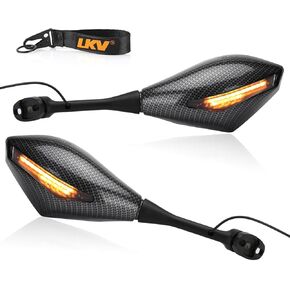 LKV Motorcycle Mirrors with Turn Signal LED Adjustment Replacement for Honda CBR250R CBR300R CBR500R CBR600RR CBR600F CBR600F4 CBR600F4i CBR1000RR