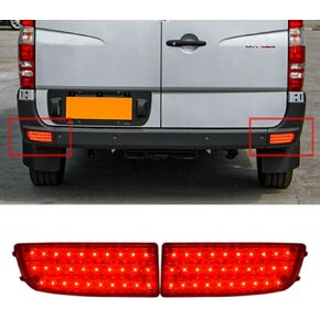 2Pcs Red LED Rear Bumper Reflector Lights Brake Lights For Mercedes Sprinter 2007 2008 2009 2010 2011 2012 2013 2014 2015 2016 2017 2018
