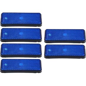 X AUTOHAUX 6 Pcs Universal Rectangle Shape Reflector for Motorcycle Garbage Cans Car Trailer Truck and Bike Blue